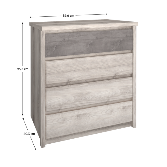 Comodă 4S, castan Nairobi / onix, JESI NEW [4]