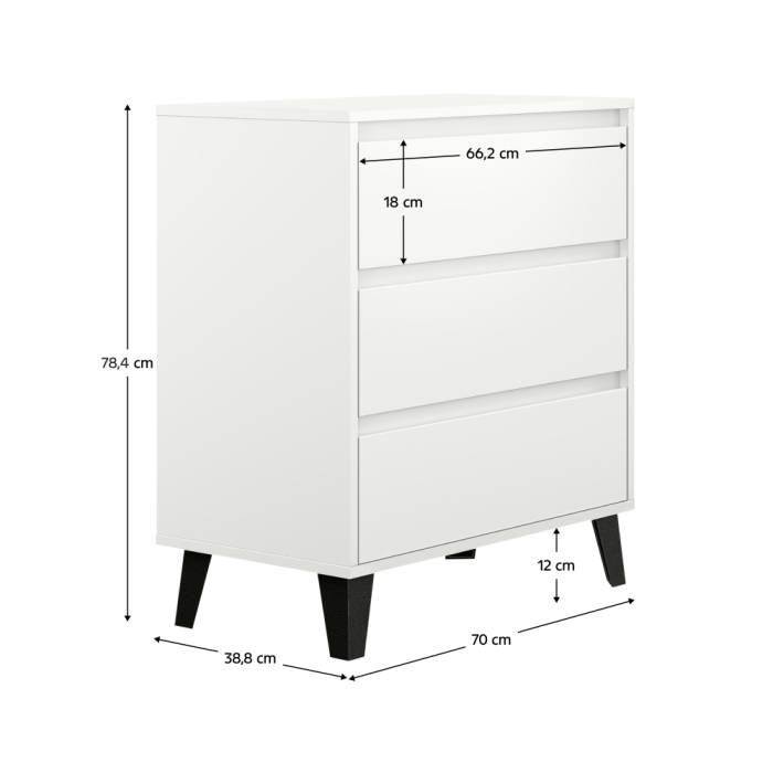 Comodă, albă, BOGAN NEW 3S70 [7]