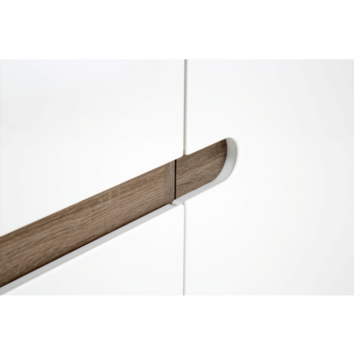 Comodă, albă strălucitoare HG/stejar sonoma închis, LYNATET TYP 40 [3]