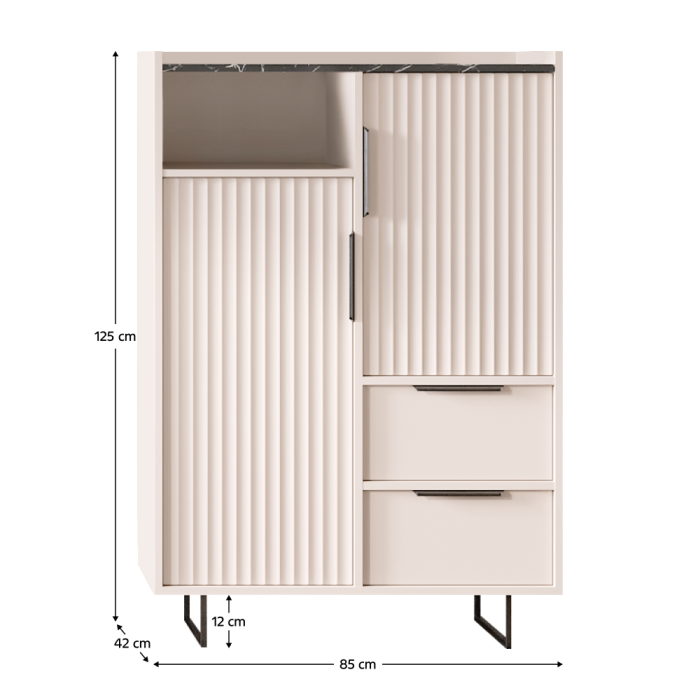Comodă, caşmir/marmură închisă, FRESIO KOM2D2S [6]
