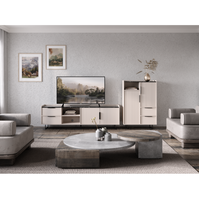 Comodă, caşmir/marmură închisă, FRESIO KOM2D2S [2]