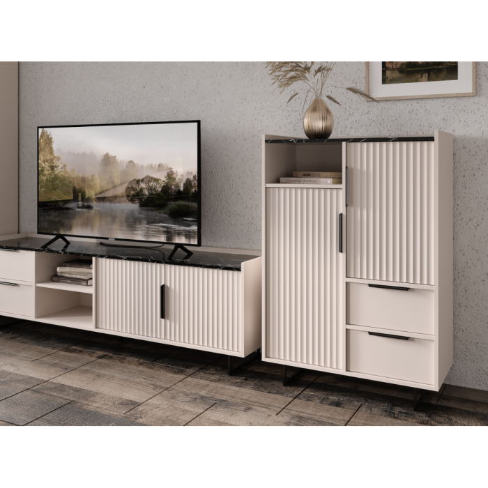 Comodă, caşmir/marmură închisă, FRESIO KOM2D2S [3]