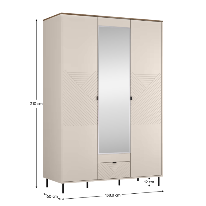 Comodă, caşmir/stejar castello, EYCO 3D1S [4]