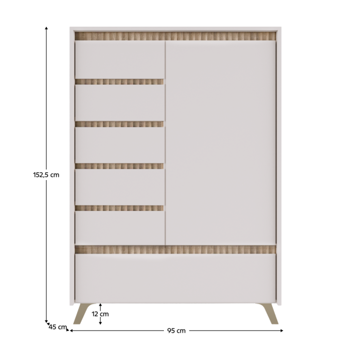 Comodă, caşmir/stejar sonoma, LONGY REG1D5S1K [2]