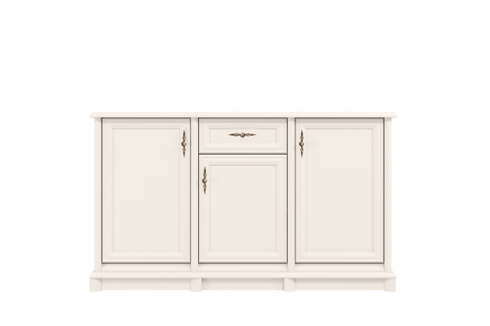 Comoda casmir,  stil clasic ,cu 3 usi si 1 sertar , 153,5 cm x 90,5 cm x 44,5 cm, manere decorative [2]