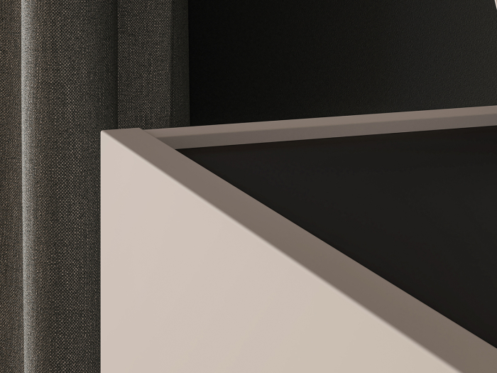 Comoda cu 1 usa si 3 sertare , pal casmir/negru, pe picioare, 120cm lungime x 40cm adancime x 85 cm inaltime, deschidere push open, canturi abs, inchidere usi silentioasa [8]