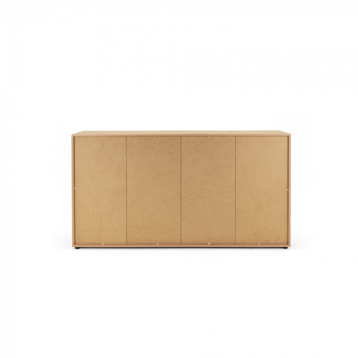 Comoda cu 2 sertare, 4 usi, 160x85x35 cm, stejar artisan/alb, pentru dormitor, living, hol sau birou, Bortis Impex [6]