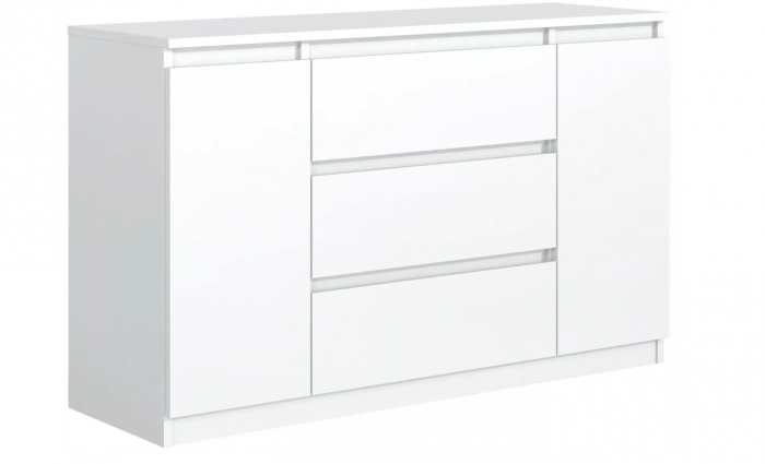 Comoda cu 3 sertare si 2 usi, 140x77x33 cm, alb [2]