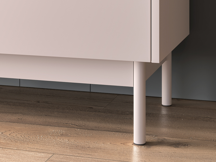 Comoda cu 3 sertare si 3 usi , pal casmir/stejar, fronturi sertare cu caneluri riflaj, 154 cm lungime x 40 cm adancimex 85 cm inaltime, pe picioare [8]