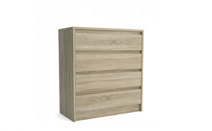 Comoda cu 4 sertare, 75x82x35 cm, stejar sonoma, pentru dormitor, living, hol sau birou, Bortis Impex [3]
