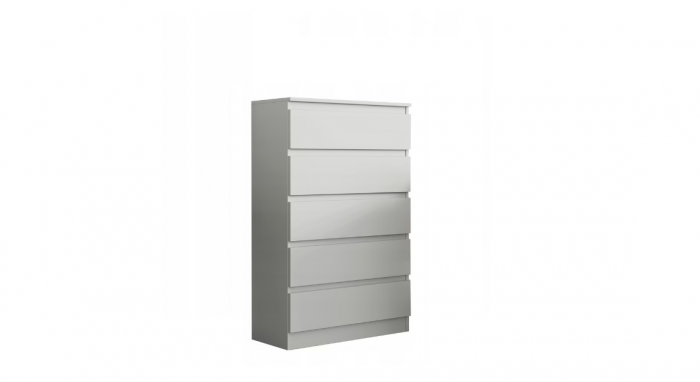 Comoda cu 5 sertare, alb, 70x112x33 cm, pentru hol, living, birou sau dormitor, Bortis Impex [2]