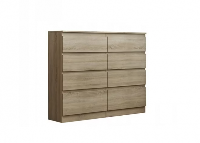 Comoda cu 8 sertare, 120x100x33 cm, stejar sonoma, pentru hol, living, dormitor, birou, Bortis Impex [2]