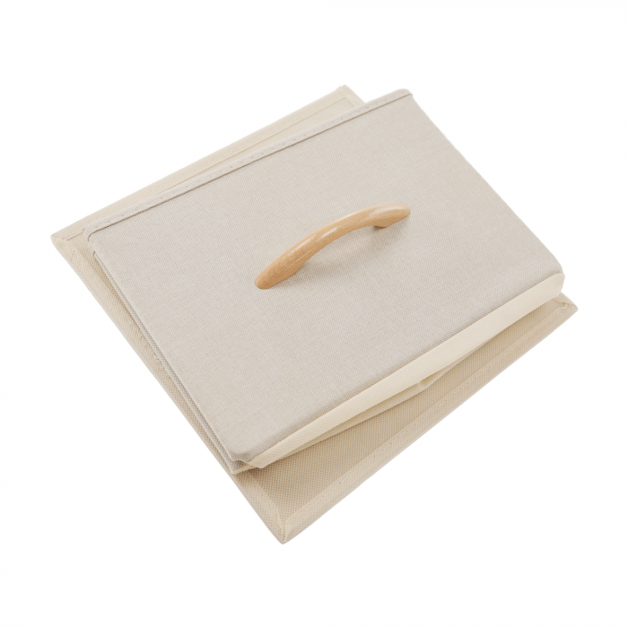 Comodă cu sertare din material textil, bej/maro deschis/maro închis, HAZEL TYP 1 [7]