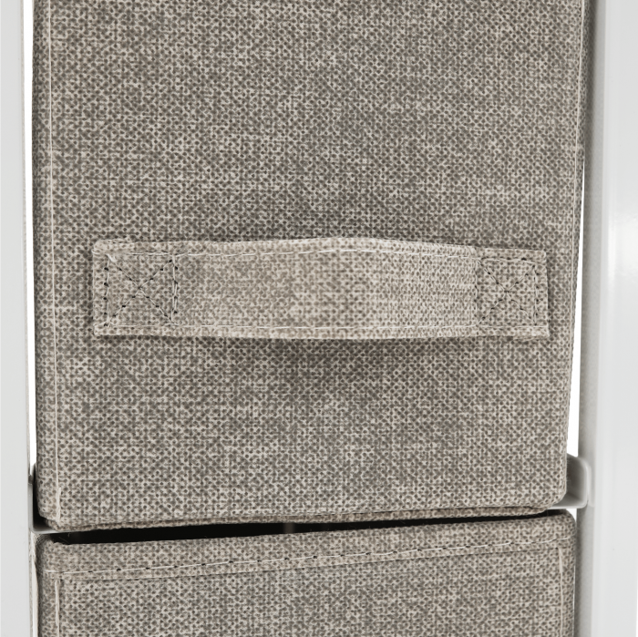 Comodă cu sertare din material textil, gri deschis/alb/bej, OFELIA TYP 2 [13]