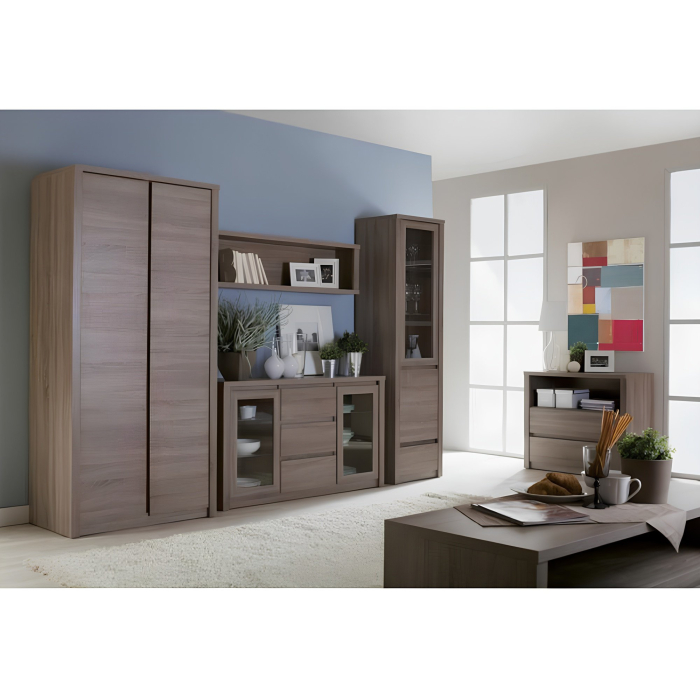 Comodă cu trei sertare şi poliţă, stejar lefkas închis, MONTANA KS3 [3]