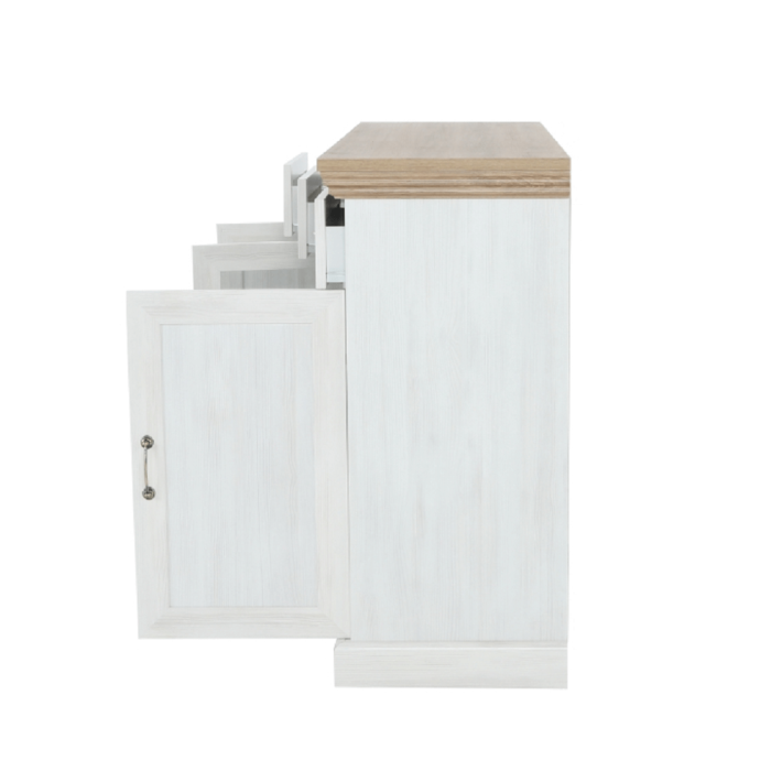 Comodă cu trei uşi, pin nordic/stejar sălbatic, ROYAL K1S [7]