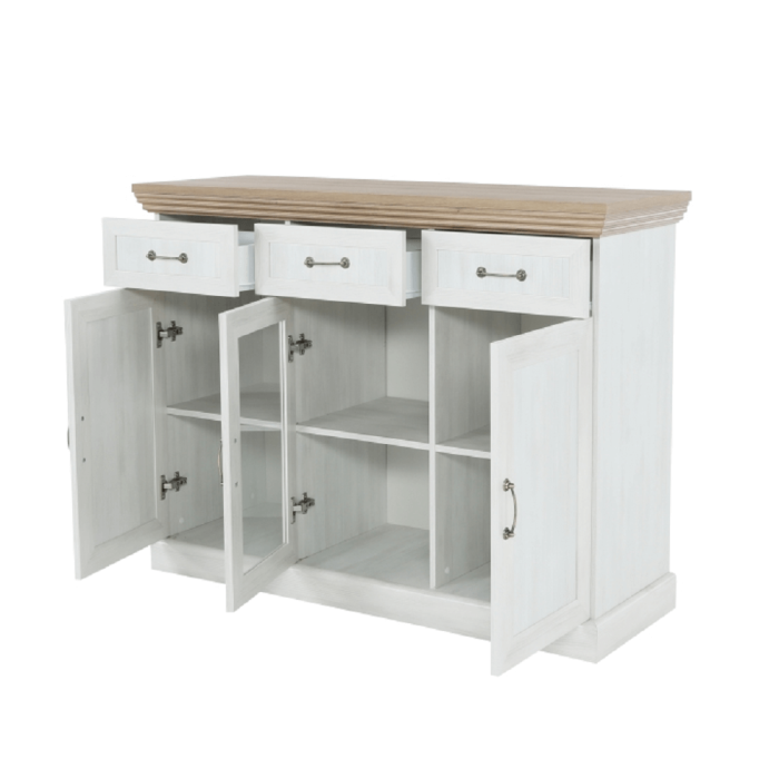 Comodă cu trei uşi, pin nordic/stejar sălbatic, ROYAL K1S [2]