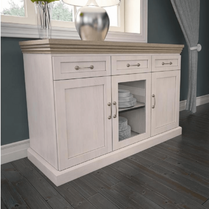 Comodă cu trei uşi, pin nordic/stejar sălbatic, ROYAL K1S [3]