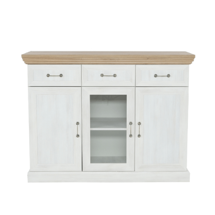 Comodă cu trei uşi, pin nordic/stejar sălbatic, ROYAL K1S [5]