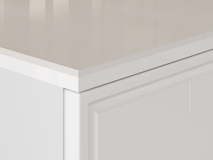 Comoda de lux, alb/mdf alb lucios/auriu, 3 sertare si 1 usa, inchidere silentioasa/usi -sertare, 120 cm lungime, canturi abs, usi si sertare cu amortizare, lucios/ picioare , butoni auriu [7]