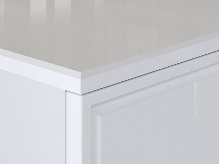 Comoda de lux, alb/mdf alb lucios/auriu, 3 sertare si 2 usi, inchidere silentioasa/usi -sertare, 160 cm lungime, canturi abs, usi si sertare cu amortizare, lucios/ picioare , butoni auriu , pentru dor [6]