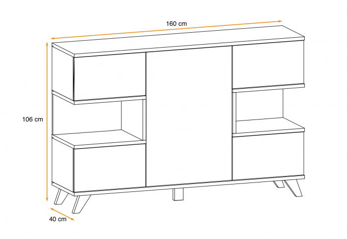 Comoda modern cu usi deschidere prin apasare/push open [3]
