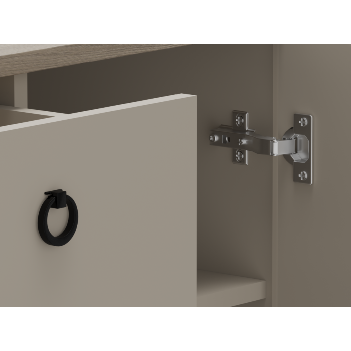 Comodă, gri-maroniu Taupe/stejar silverjack, DOMCA 2D1S [4]