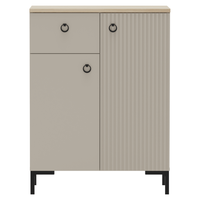 Comodă, gri-maroniu Taupe/stejar silverjack, DOMCA 2D1S [2]