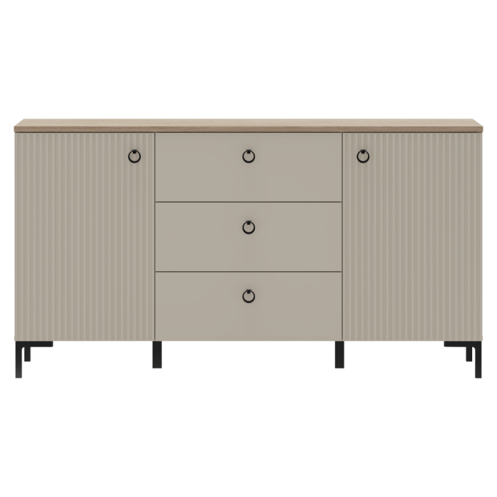 Comodă, gri-maroniu Taupe/stejar silverjack, DOMCA 2D3S [5]