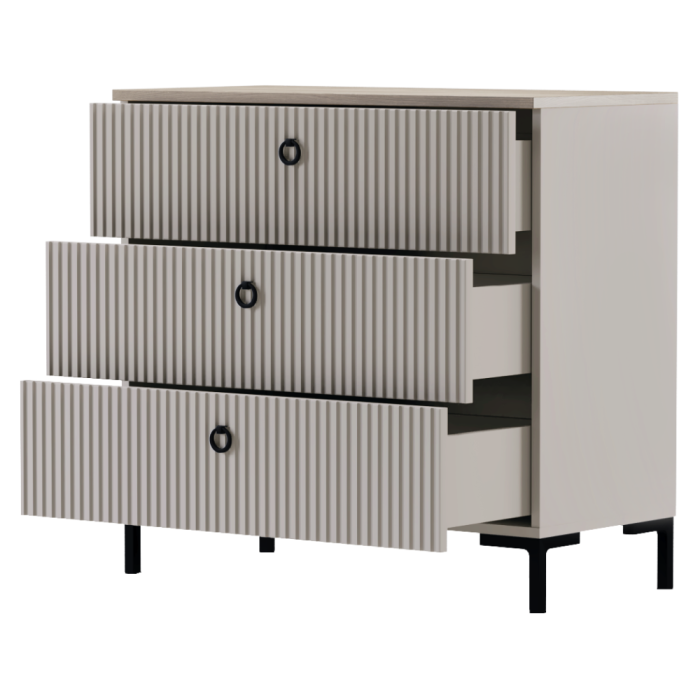 Comodă, gri-maroniu Taupe/stejar silverjack, DOMCA 3S [3]