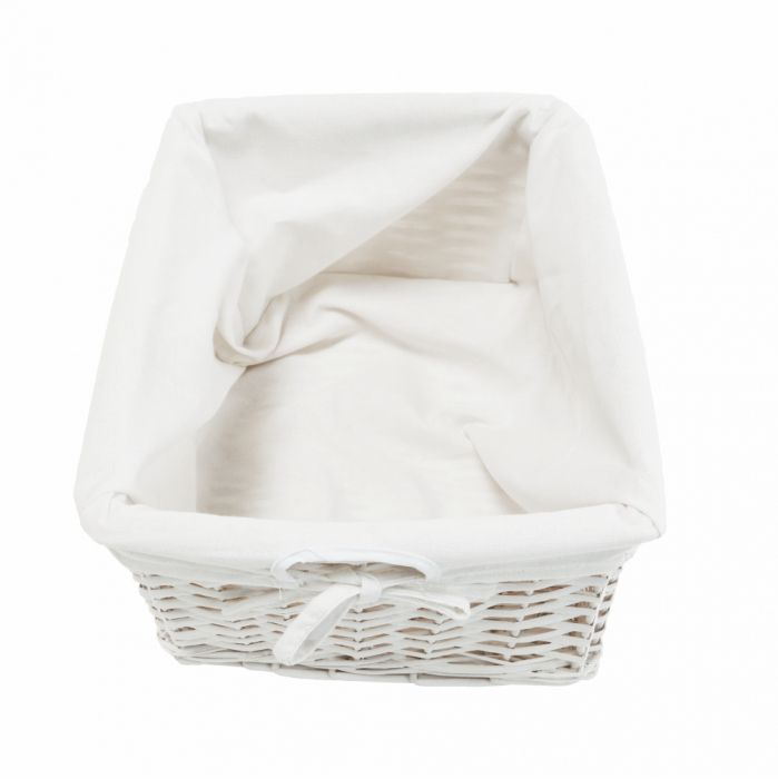 Comodă, lemn/răchită/material textil, alb, RAFAELLO 9 [2]