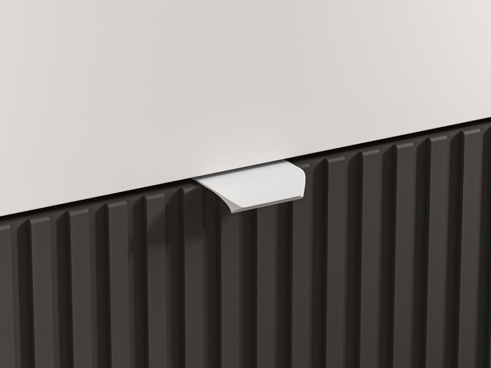 Comoda living /dormitor/hol cu 4 sertare, alb/mdf grafit/stejar, 82x86x40 cm, canturi abs [2]