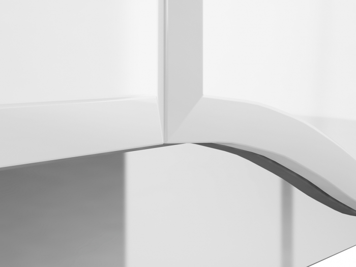 Comoda lux, mdf alb lucios/ pal alb, 3 sertare si 2 usi, lumina led sub capac, 160cm lungime x 41 cm adancime x 85 cm inaltime, [5]