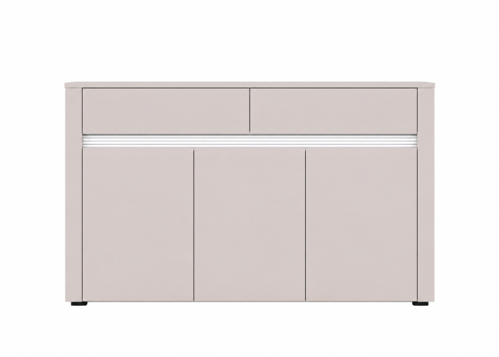 Comoda moderna Casmir cu 3 usi și 2 sertare, mdf si pal , deschidere Gola, 140 x 40 x 85 cm, Bortis Impex [2]