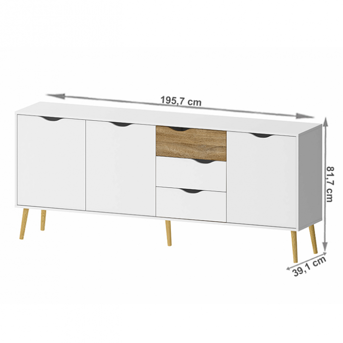 Comodă, stejar sonoma/alb, OSLO 75454 [2]