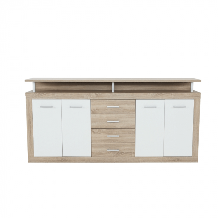 Comodă, stejar sonoma/albă, JUNO - JACHIM NEW [3]