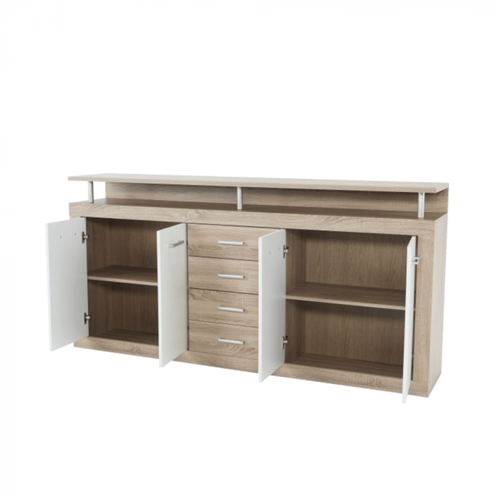 Comodă, stejar sonoma/albă, JUNO - JACHIM NEW [6]