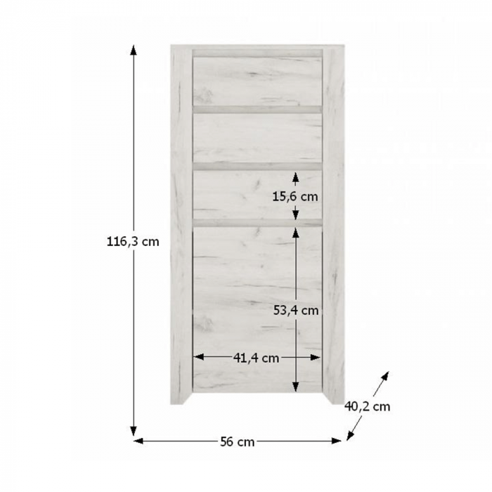 Comodă tip 35, alb craft, ANGEL [3]