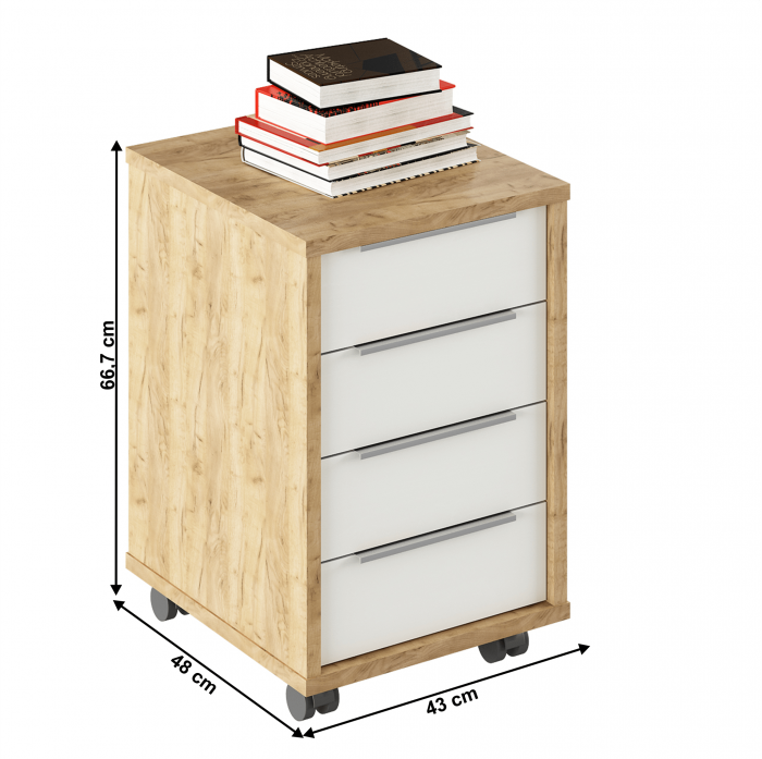 Container, stejar artizan/alb, RIOMA TYP 14 [3]