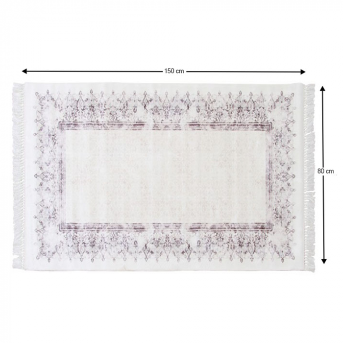 Covor 80x150 cm, crem/maro, LINON [4]
