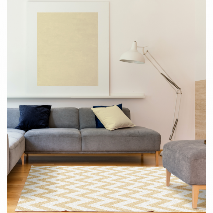 Covor, bej/model alb, 100x150, ADISA TYP 2 [3]