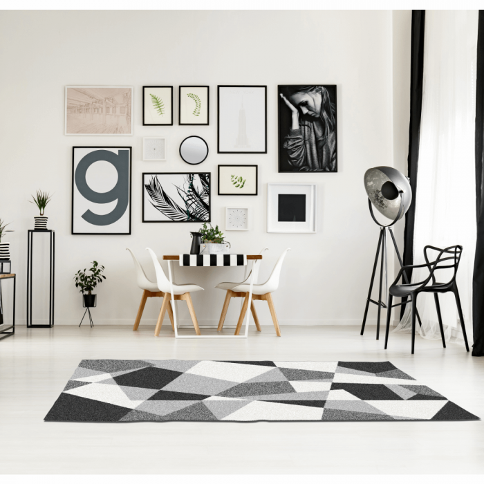 Covor, negru/gri/alb, 57x90, SANAR [3]