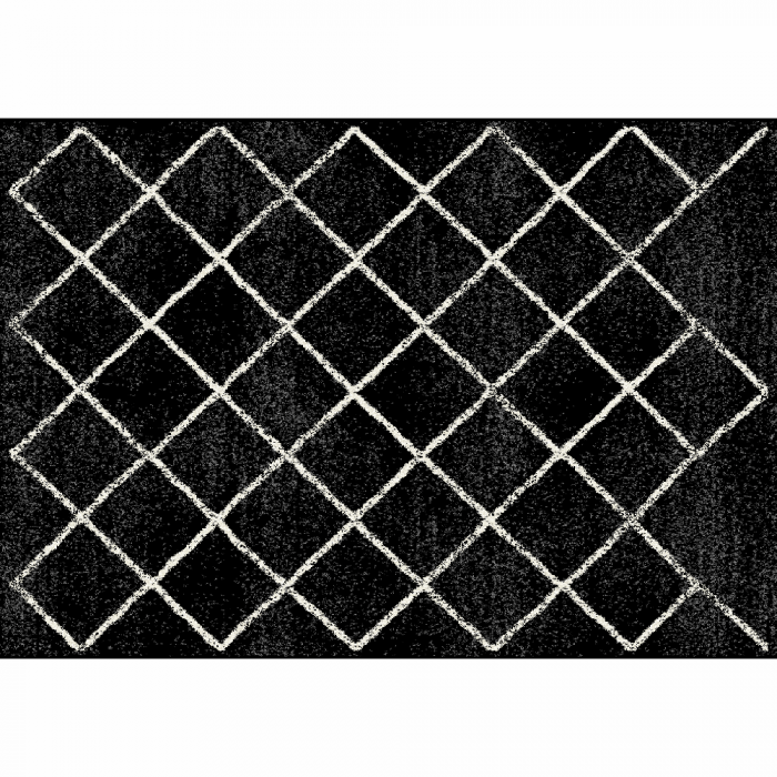 Covor, negru/model, 100x150 cm, MATES TYP 1 [1]