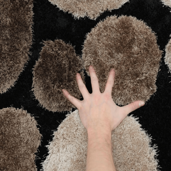 Covor Shaggy /fir lung ,cu model ,maro/bej /negru , 120X180 CM [6]