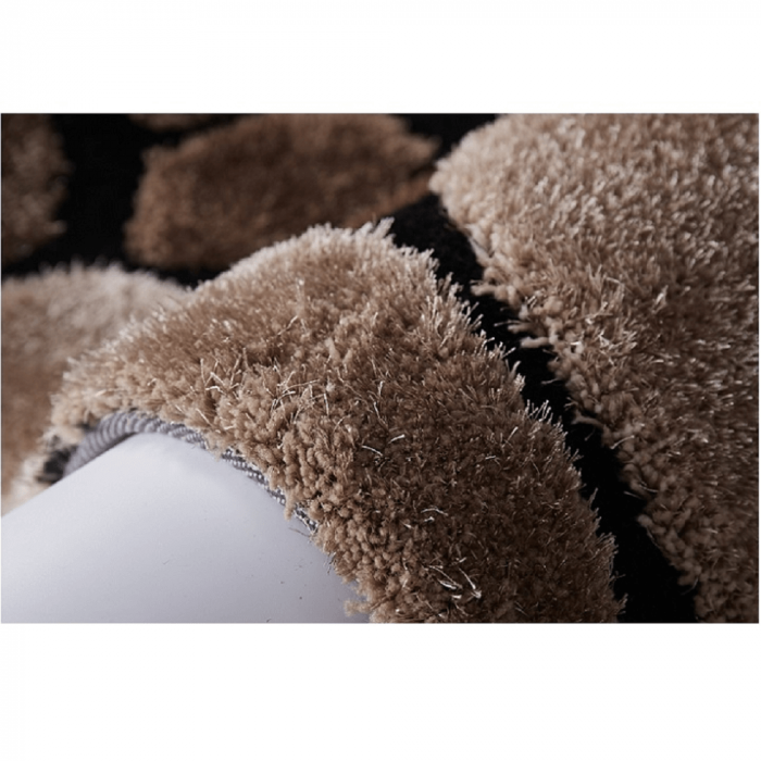 Covor Shaggy /fir lung ,cu model ,maro/bej /negru , 120X180 CM [7]