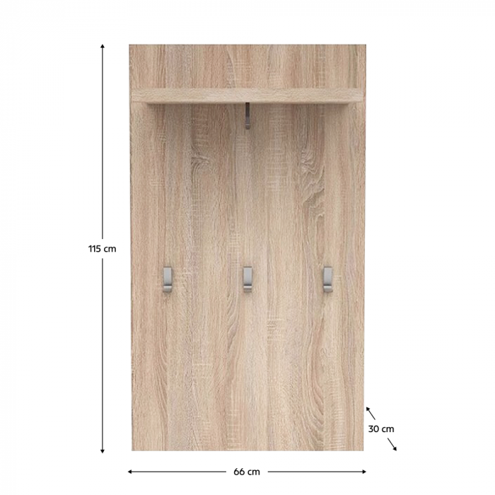 Cuier de perete, stejar sonoma, NORTY TYP 25 [2]
