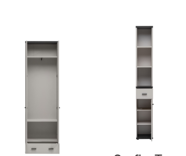 Cuier hol modern spatios, 210 cm lungime x 32 cm adancime, pal casmir cu negru cu dulap suport umerase, oglinda, 4 agatatori, perna inclusa, [2]