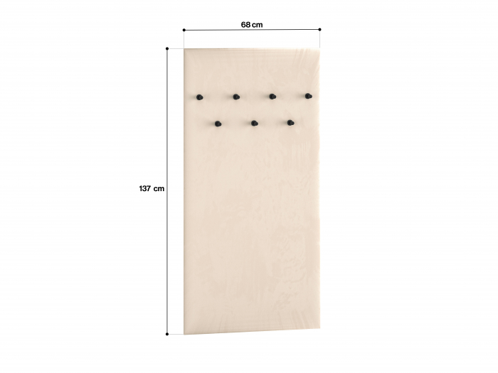 Cuier hol-pantofar/mobilier hol, casmir crem bej, 68 cm lungime, model riflaj , 7 agatatori, picioare negre, - Bortis Impex [2]
