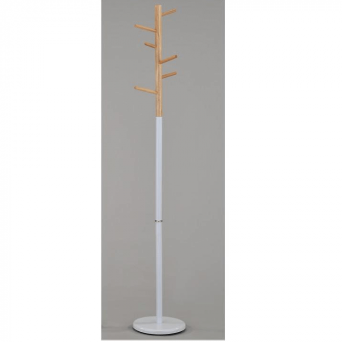 Cuier, lemn natural/metal alb, HORST [3]
