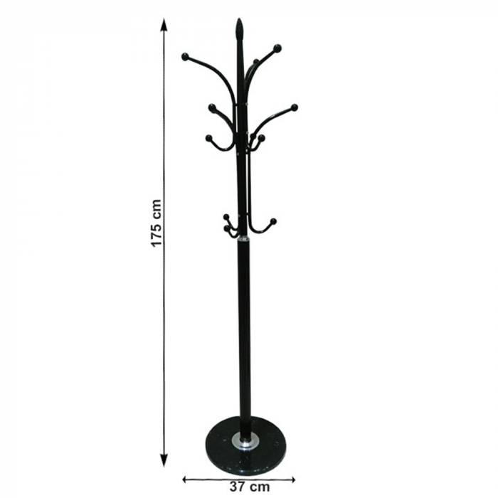 Cuier, metal / marmură neagră, BELVIN [2]
